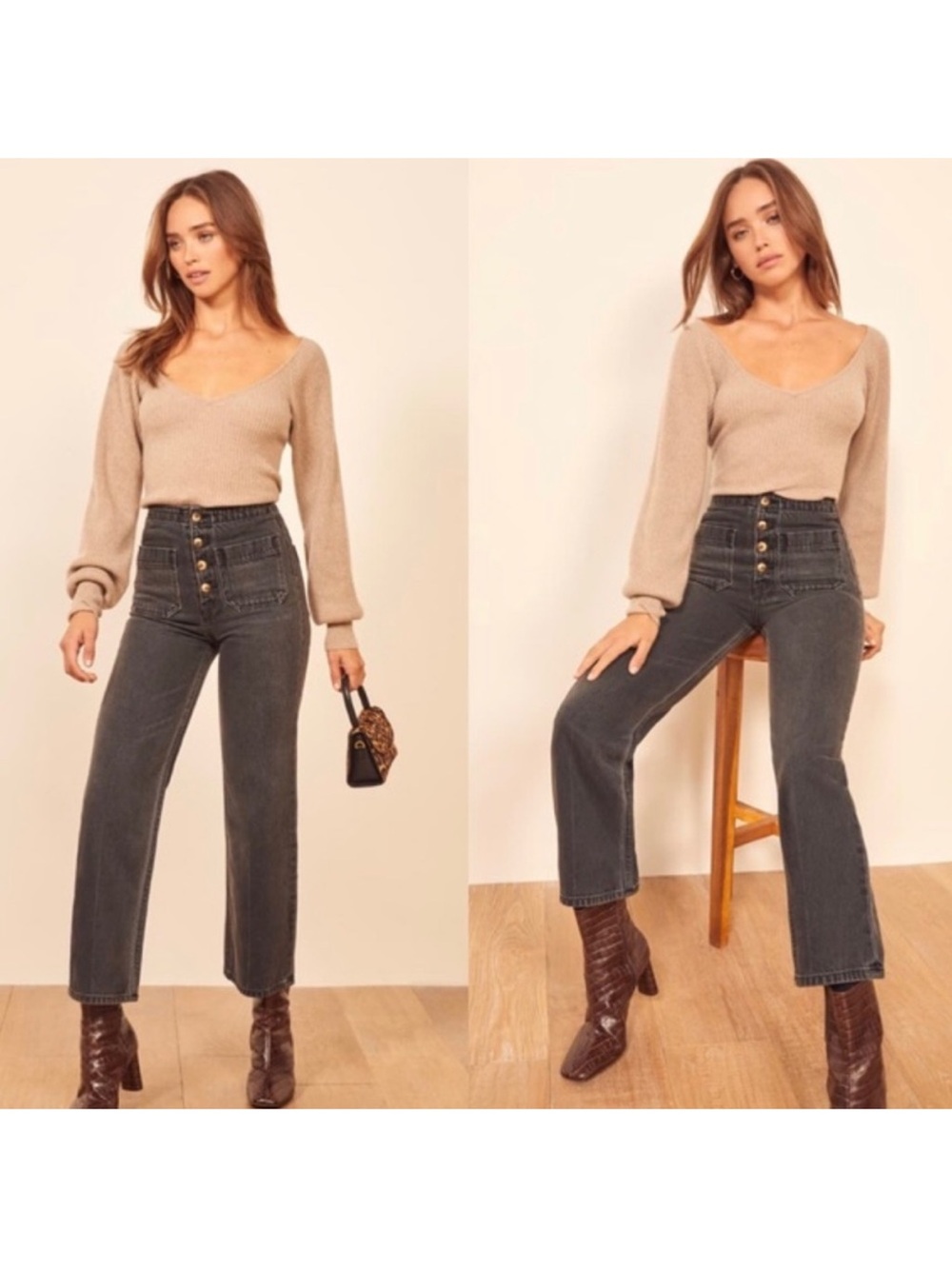 Reformation Eloise patch pocket jeans